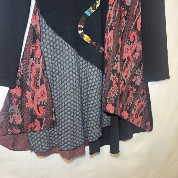 Women's M Boho Tunic Dress Whimsygoth Abstract Print  Sleeve Artsy Festival - Picture 3 of 13